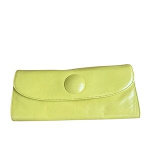 Hobo international chartreuse leather clutch